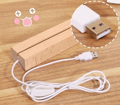comprar Iluminación de bricolaje OEM Acrílico claro Iluminación de escritorio en pie LED caliente en blanco con carga USB online manufacture