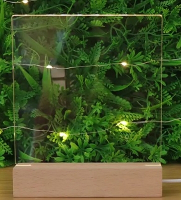 comprar Entrega rápida LED acrílico luminoso con base de madera decoración de la lámpara de noche online manufacture