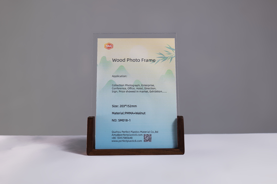 comprar Marco fotográfico de haya de color sólido Escritorio en forma de U A5 Marco fotográfico acrílico con base de madera online manufacture