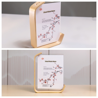 comprar Popular marco de foto acrílico multifuncional en forma de L con base de madera online manufacture