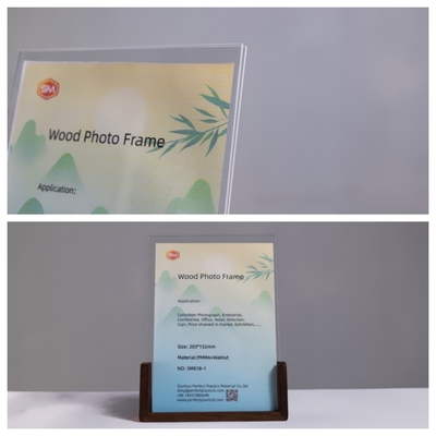 comprar Cuadro fotográfico acrílico de mesa con base de madera con inserción vertical en la parte superior online manufacture