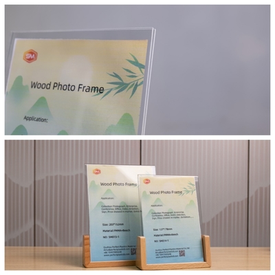 comprar Marco fotográfico acrílico con base de madera para pantalla de mesa online manufacture