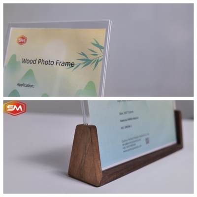comprar Alta transmisión de la luz Acrílico Foto Stand con base de madera Opción alternativa ecológica online manufacture