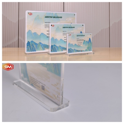 comprar Marcos magnéticos de acrílico con forma de T Base triangular de madera Marco fotográfico de bloques acrílicos Portafotografías acrílicas Marcos fotográficos de plexiglás online manufacture