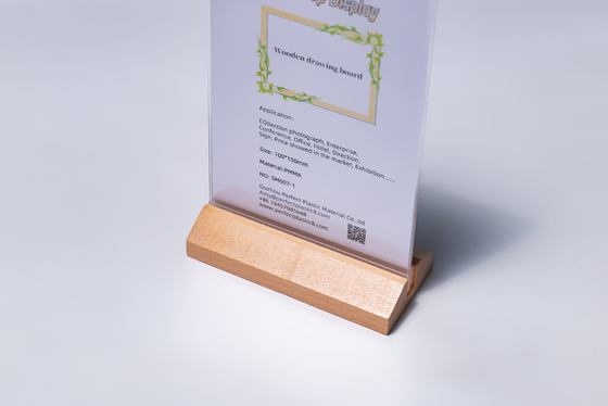 comprar T Forma de base de madera triangular Acrílico marco de bloques de fotos Acrílico portafotografías online manufacture