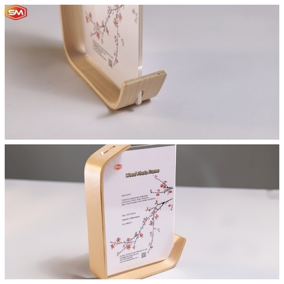 Cuadro fotográfico acrílico en forma de L con base de madera