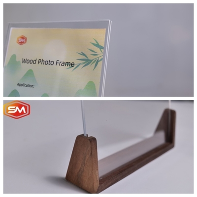 Cuadro de pantalla de acrílico transparente con base de madera personalizada