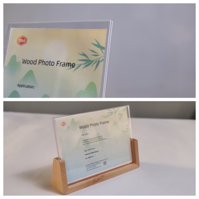 Cuadro fotográfico vertical personalizable con base de madera sólida