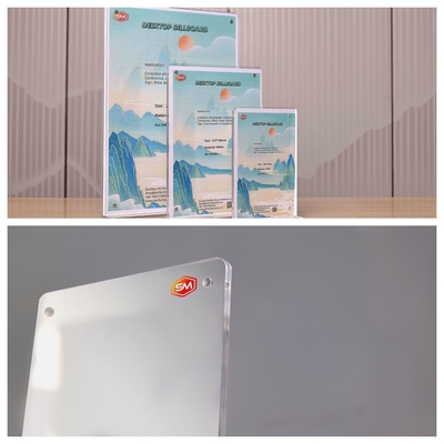 Display práctico para soporte de cartel acrílico de doble cara magnético en forma de T