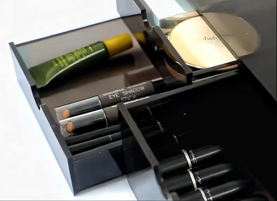 Tamaño y colores personalizados Almacenamiento de cosméticos acrílicos claros para labios