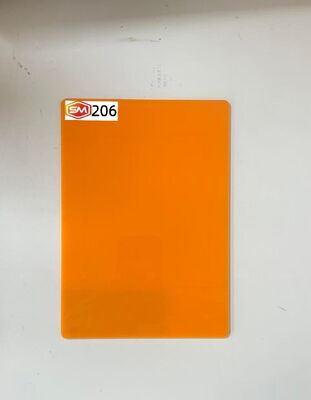 Vibrante de la hoja de acrílico fundido de color naranja de 20 mm de espesor panel resistente a los arañazos para el diseño de accesorios minoristas