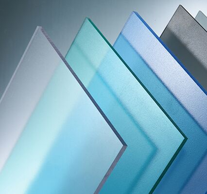 Lámina acrílica azul esmerilado de 18 mm, apta para impresión, para fondos de exhibición de marcas